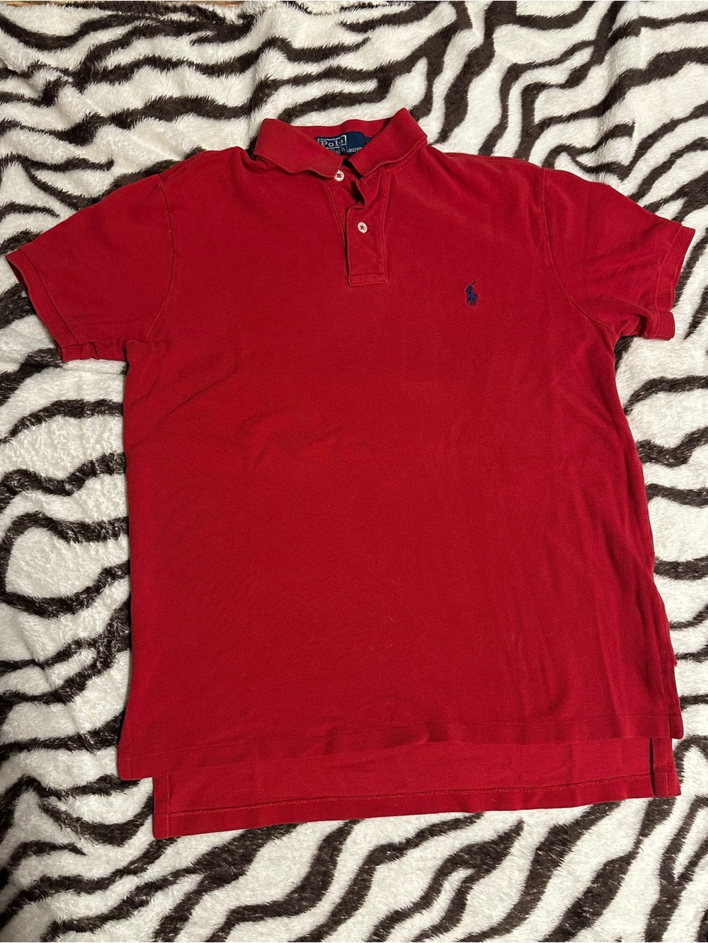 Polo by Ralph Lauren Red Short-Sleeve Polo with Navy Pony Embroidery